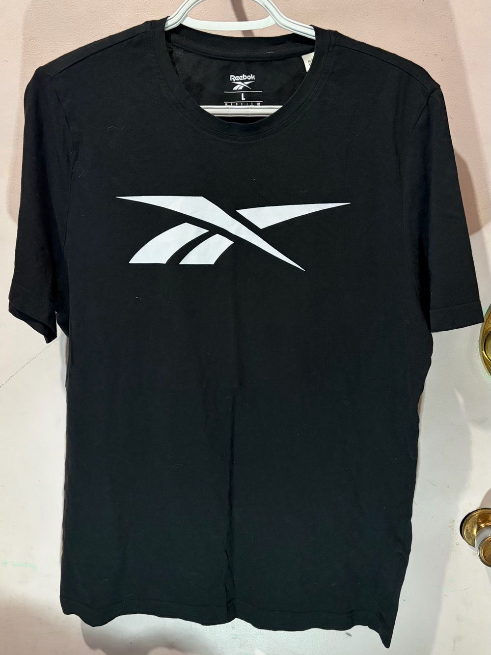 Reebok Black T-Shirt with White Vector Logo